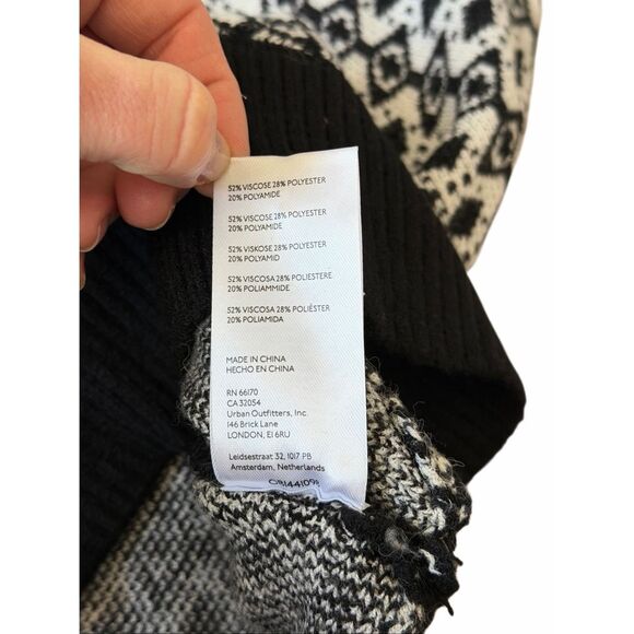 Anthropologie Maeve Geometric Knit Sweater Vest Shrug Set Large Black White Larg - Picture 12 of 14